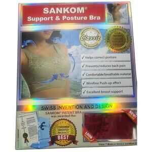 Sankom Support and Posture Bra Wine Lace #074 Size M-L